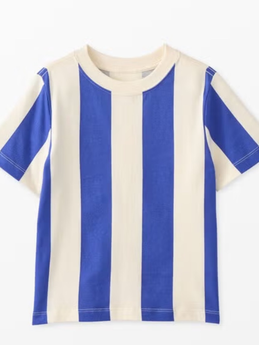 Hanna Andersson Vertical Striped T-Shirt, Blue and Ecru, 8/130